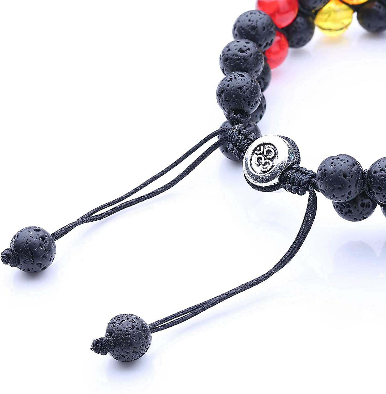 WRCXSTONE Natural Stone Bracelet Mens Black Lava Rock Bracelet Tiger Eye Gemstone Bracelet Yoga Essential Oil Bracelet Charm Gift - Image 5